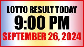 Lotto Result Today 9pm Draw September 26, 2024 Swertres Ez2 Pcso