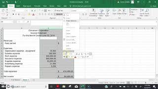 Preparing Financial Statements on Excel