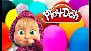 Many Play Doh Surprise Egg Kinder Surprise Hello Kitty Angry Birds Маша и Медведь Masha i Medved