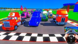 Race Trucks - Track Crazy 8 - Truck Mack VS Gale Beaufort and Friends Cars Jerry Semi