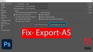 How to fix Adobe Photoshop CC Export As not working