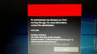 [Fix] Application Blocked By Administrator Windows 10 (Device, Computer Management,Services)