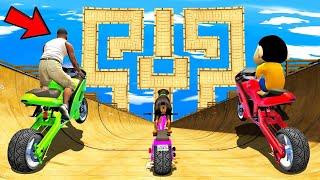 FRANKLIN AND SHINCHAN TRIED THE CURVY ZIGZAG MEGA RAMP JUMP CHALLENGE GTA 5 I Yippi Gaming I techno