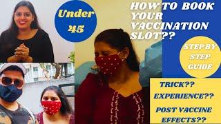 Cowin slot booking for 18 to 44 | covid19 vaccination process| Experience and post effect of vaccine