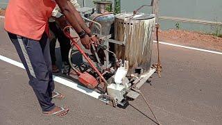 Hand Push Road Line Marking Machine | Road White Line Marking Kunjathur To Kedumbady