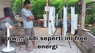 pertama kali membuat langsung berhasil/ pltb/pembangkit listrik tenaga angin,/free energy