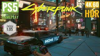 Cyberpunk 2077 [PS5 Gameplay] Evening walk in Night City [4K HDR] Patch 1.05