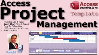 Microsoft Access Project Management Template, Gantt Chart, Scheduling, Free Download