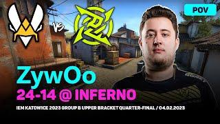 CSGO POV Vitality ZywOo (24-14) vs NIP (INFERNO) @ IEM Katowice 2023 / Feb 4, 2023