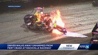 Iowa Sprint Car driver recalls moment of fiery crash at Knoxville Raceway