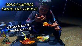 BERMALAM DI TEPI SUNGAI DAN MASAK UDANG GALAH HASIL PANCING!! INFLATABLE BOAT  MALAYSIA.VLOG [015]