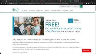 How to get the free ISC2 Certified in Cybersecurity training and Exam/Certification Voucher