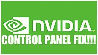 NVIDIA CONTROL PANEL FIX THAT WORKS FOR WINDOWS 10