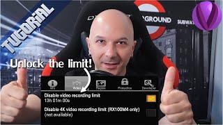 Tutorial: Disable the video recording limit (Sony Alpha a6000 and a5100)