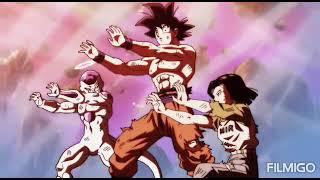 Jiren is defeated by goku, freiza and Android 17