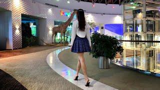 Walking in Public on High Heels Mules, Girl on High Heels Mules in Shopping Mall (# 1493)