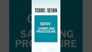 SAP QM | Sampling Procedure Table | SE16N | SAP Quality Management