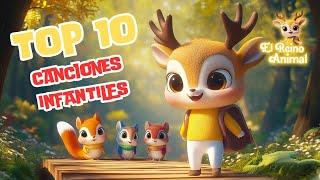 LAS 10 MEJORES CANCIONES INFANTILES Los Amigos del Bosque  El Reino Animal HD 2024