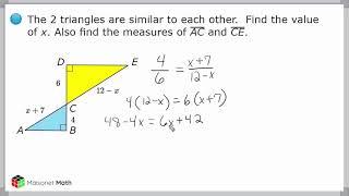 Similar Triangles And Solving Equations