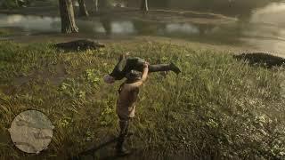 Red Dead Redemption 2 feeding Nosferatu to gators