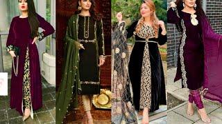 velvet dress designs 2024 || Velvet suit design || fancy dress || velvet frock design #velvetsuits