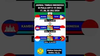 JADWAL TIMNAS INDONESIA DI PIALA AFF U-19 2024#jadwalpialaaff#timnasday#kualifikasipialadunia2026