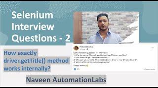 How driver.getTitle() method works internally? Selenium Interview Q&A - 2 [Short Answer Series]