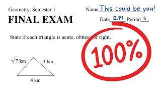 15 MINUTE Study Guide for Geometry 1 Final Exam