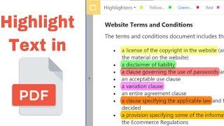 How to Highlight Text in a PDF Document || how to highlight text in pdf documents
