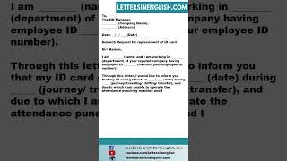 Request Letter for Replacement of Lost Company ID Card