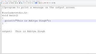 C program to print message on output screen