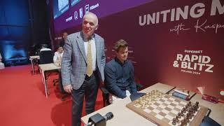 Magnus Carlsen vs Gukesh Dommaraju + Kasparov Analytics Rapid & Blitz Poland 2024 DAY 4