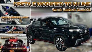 800km दूर की Creta E ModifiedNIKKU भाई खुश  CRETA GENUINE PARTS 28% Discount CRETA E TO N LINE