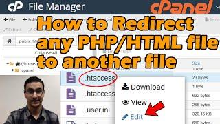 How to redirect any HTML/PHP file to another path in cPanel [Easy method] ️