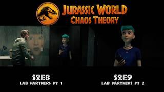 Lab Partners SCENE COMPARISON | Jurassic World: Chaos Theory S2 Episode 8 vs Episode 9