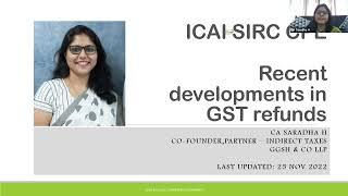 Recent Developments in GST Refunds