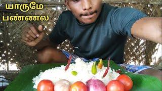 Fast keerai & keerai kuzhambu white Rice tomato chilly sappadu wegiterian eating show in tamil