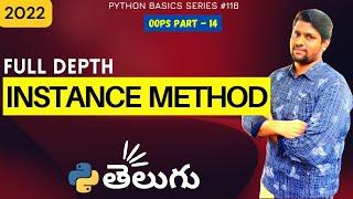 #116 Instance Method in Python | oops concepts | Python tutorials