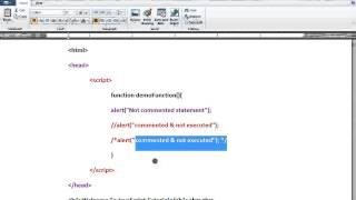 JAVASCRIPT COMMENTS SINGLELINE MULTIPLE LINE DEMO