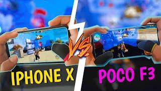 POCO F3 VS IPHONE X HANDCAM  SETTINGS ️ HUD + SENSI + DPI [FREE FIRE HIGHLIGHTS] 