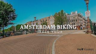 Biking in Amsterdam in Summer in 4K - City Cycling Tour [4K]