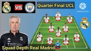 Real Madrid vs Manchester City ~ Squad Depth Real Madrid Quarter Final UEFA Champions League 23/24