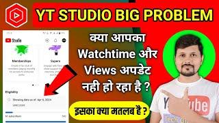 Yt Studio Big Problem | Showing data as of: Apr 6, 2024 | YouTube New Update