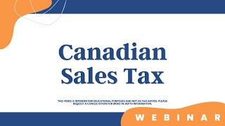 Canadian Sales Tax