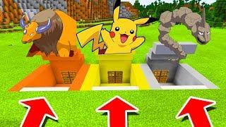 Minecraft PE : DO NOT CHOOSE THE WRONG SECRET BASE! (Tauros, Pikachu & Onix)