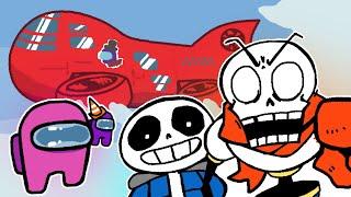 SANS AND PAPYRUS PLAY NEW AMONG US MAP || ANIMATION