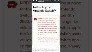 Twitch Getting Removed From Nintendo Switch!