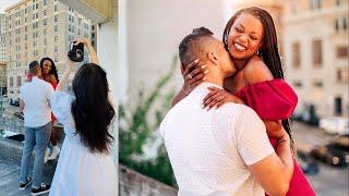 Golden Hour Rooftop Couple Photoshoot Behind the Scenes | Backlit with 50mm f/1.2