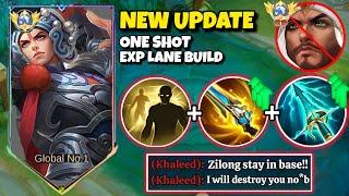 ZILONG EXP LANE INSANE NEW BUFF ITEM BUILD TO ONE SHOT KHALEED(MUST TRY)