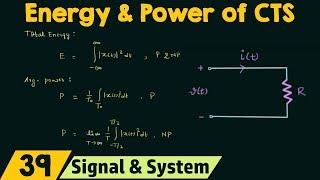 Energy and Power of Continuous Time Signals